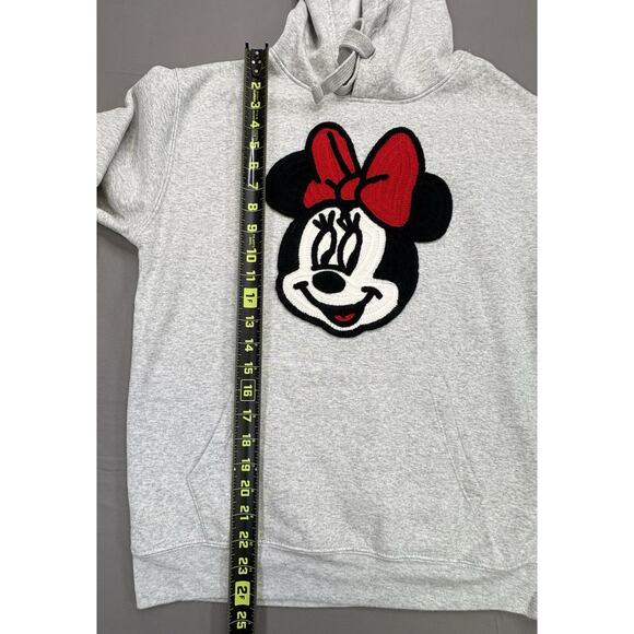 Disney Minnie Mouse Heather Gray Hooded Sweatshirt Embroidered Minnie Small - Picture 4 of 10